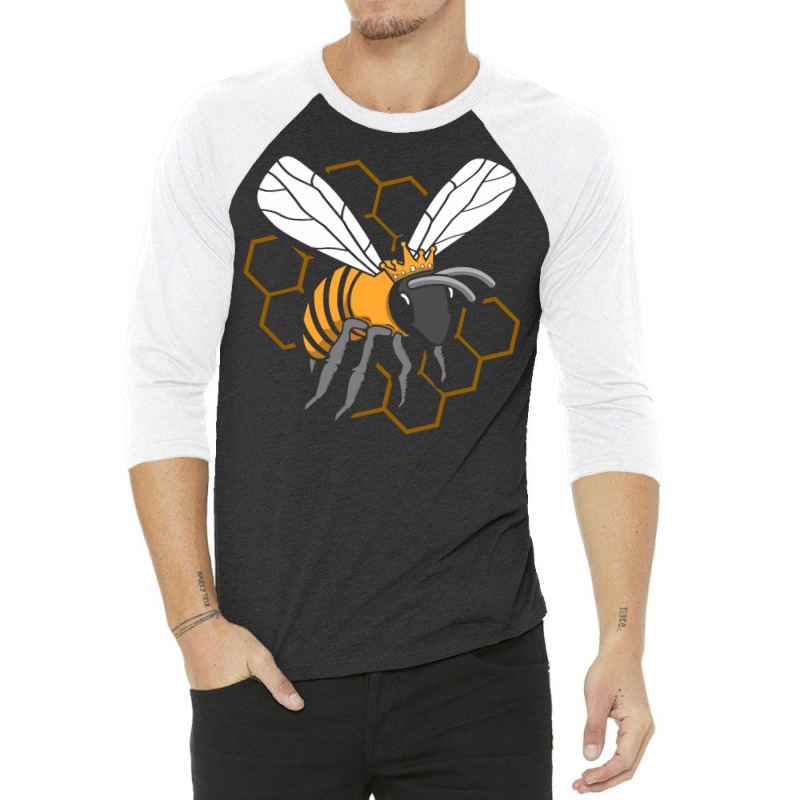 Bee Beekeeper Queen Bee Honeycomb Funny Beekeeping Honey Apiary Graphi 3/4 Sleeve Shirt | Artistshot