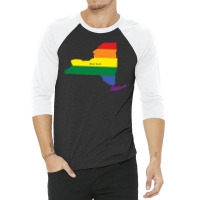 New York Rainbow Flag 3/4 Sleeve Shirt | Artistshot