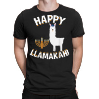 Happy Llamakah Hanukkah Llama Jewish Fitted T Shirt T-shirt | Artistshot