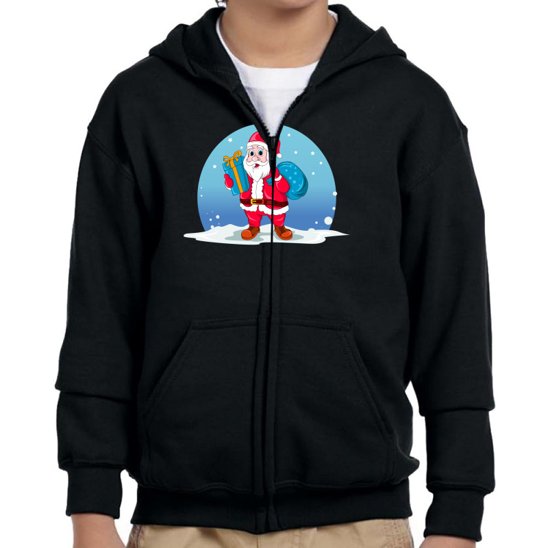 Santa Claus Youth Zipper Hoodie by Chiks | Artistshot