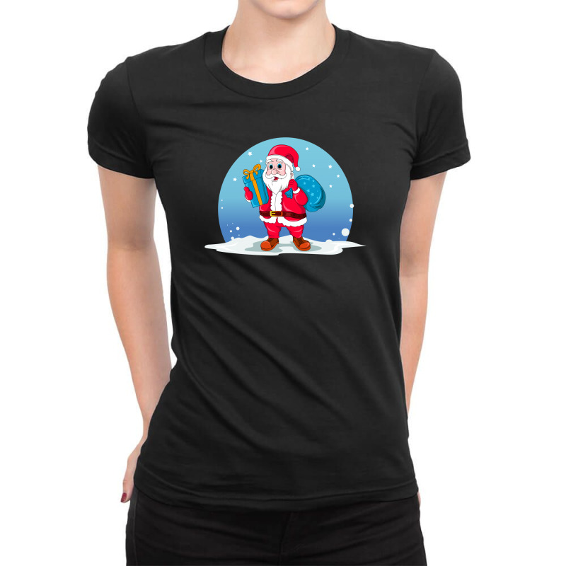 Santa Claus Ladies Fitted T-Shirt by Chiks | Artistshot