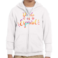 Cool Dimelo En Espanol Spanish Teacher Maestra Bilingue T Shirt Youth Zipper Hoodie | Artistshot