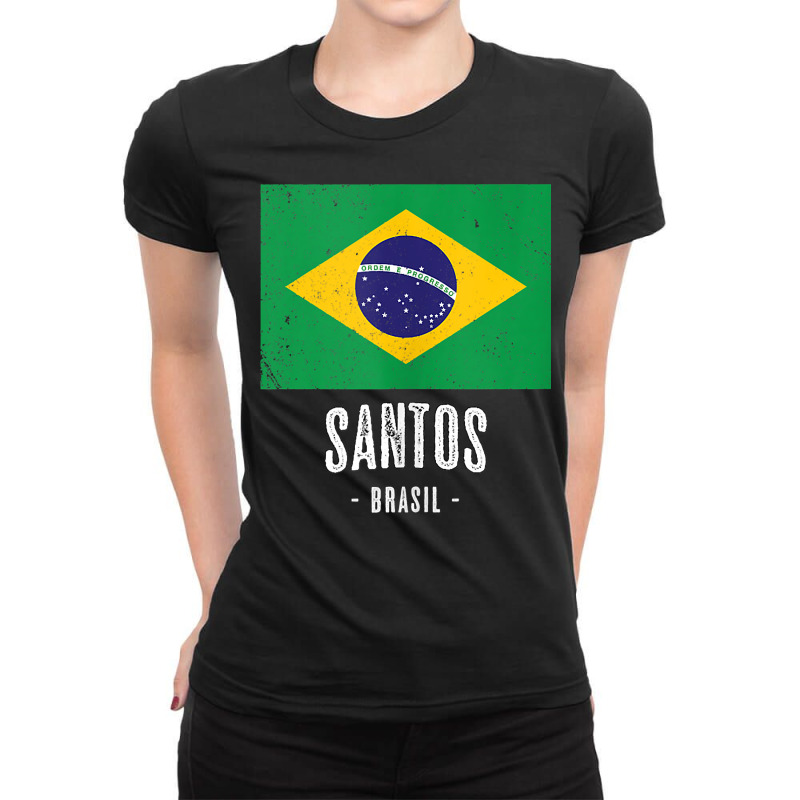 City Of Santos   Brazil  Br Brazilian Flag Merch   Graphic Tank Top Ladies Fitted T-Shirt by JahmayaWhittle | Artistshot