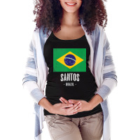 City Of Santos   Brazil  Br Brazilian Flag Merch   Graphic Tank Top Maternity Scoop Neck T-shirt | Artistshot