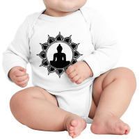 Buddha Meditation Long Sleeve Baby Bodysuit | Artistshot