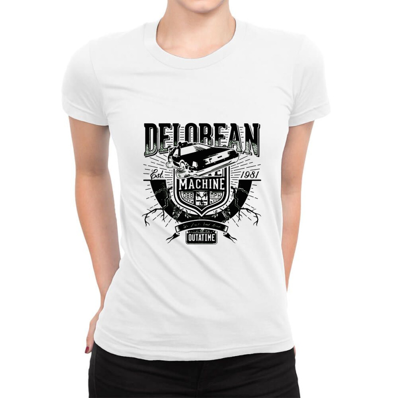 Delorean Machine Ladies Fitted T-Shirt by barbarkah | Artistshot