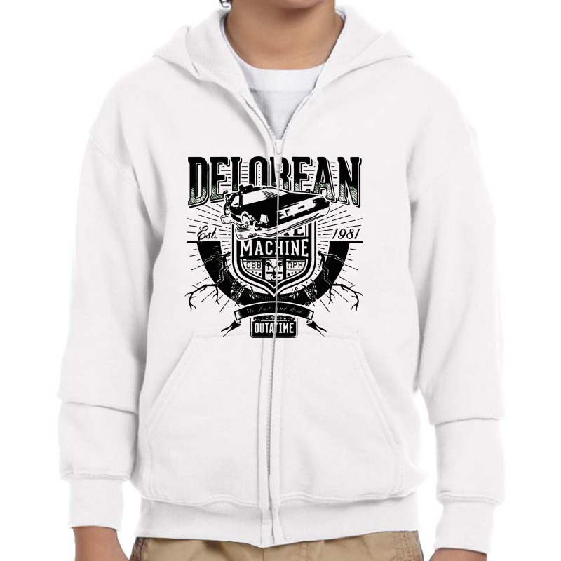 Delorean Machine Youth Zipper Hoodie by barbarkah | Artistshot