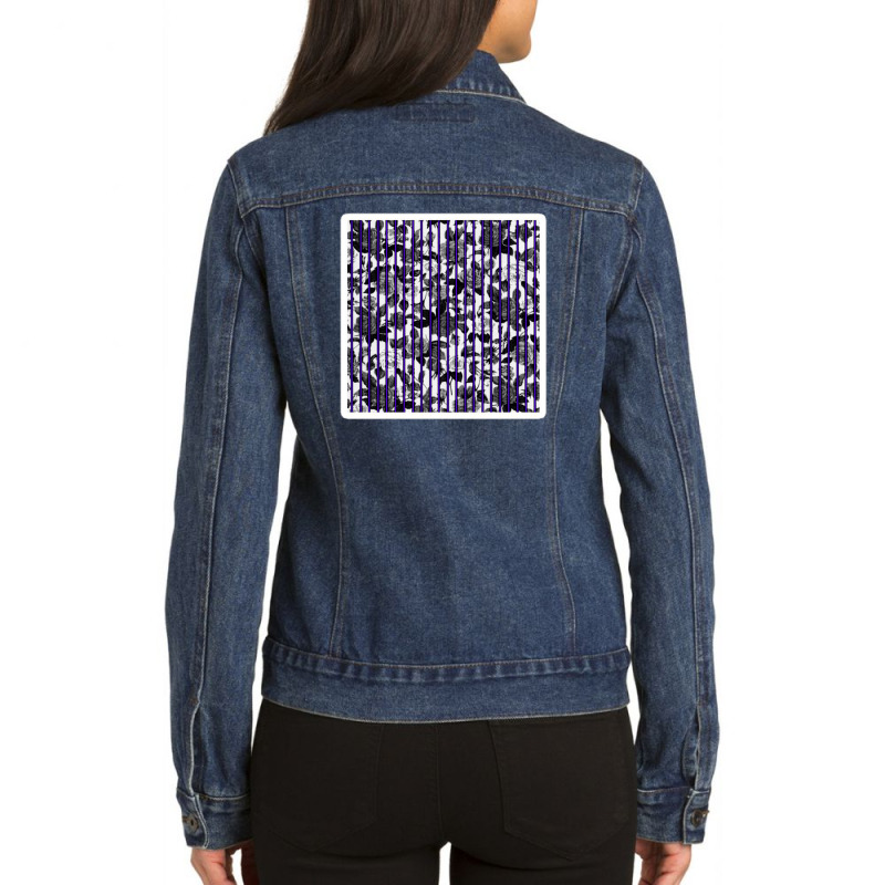 Modern Black And White Geometric Pineapples 25882190 Ladies Denim Jacket by izank2 | Artistshot