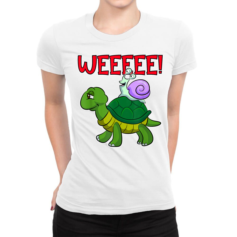 Funny Turtle Snail Running T Shirt Ladies Fitted T-Shirt by KretschmerBridge | Artistshot