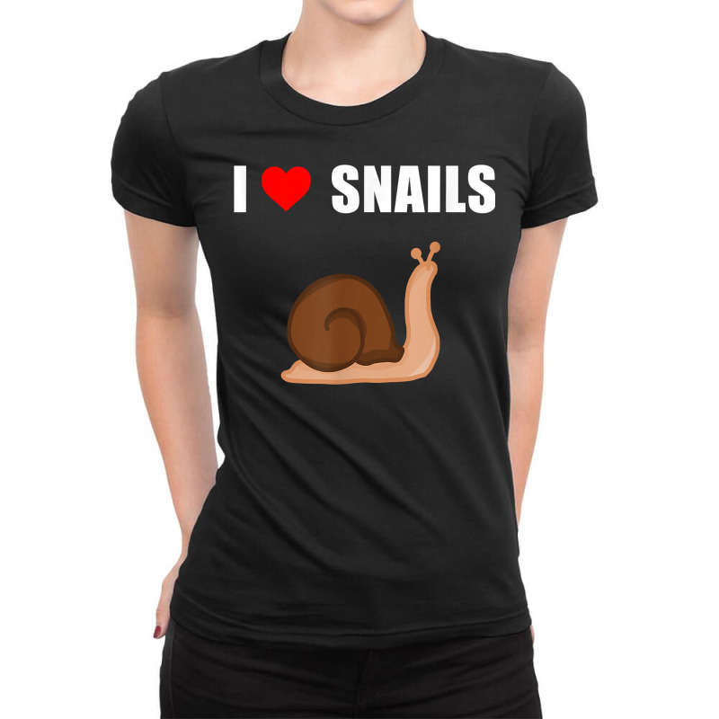 I Heart Snails Graphic Shirt For Slimy Snail Lovers Kids Tee Ladies Fitted T-Shirt by KretschmerBridge | Artistshot