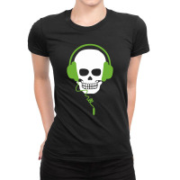 Music Lover Skull Headphones Ladies Fitted T-shirt | Artistshot