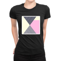 Modern Pink Teal Black White Marble Geometric Tricut 23106692 Ladies Fitted T-shirt | Artistshot