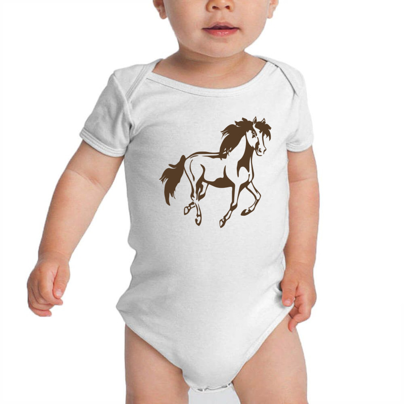 Wild Horse Running Baby Bodysuit by AQSRi | Artistshot