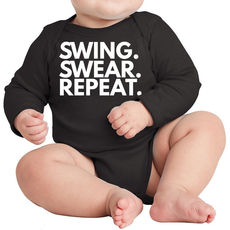 Swing Swear Repeat Long Sleeve Baby Bodysuit | Artistshot