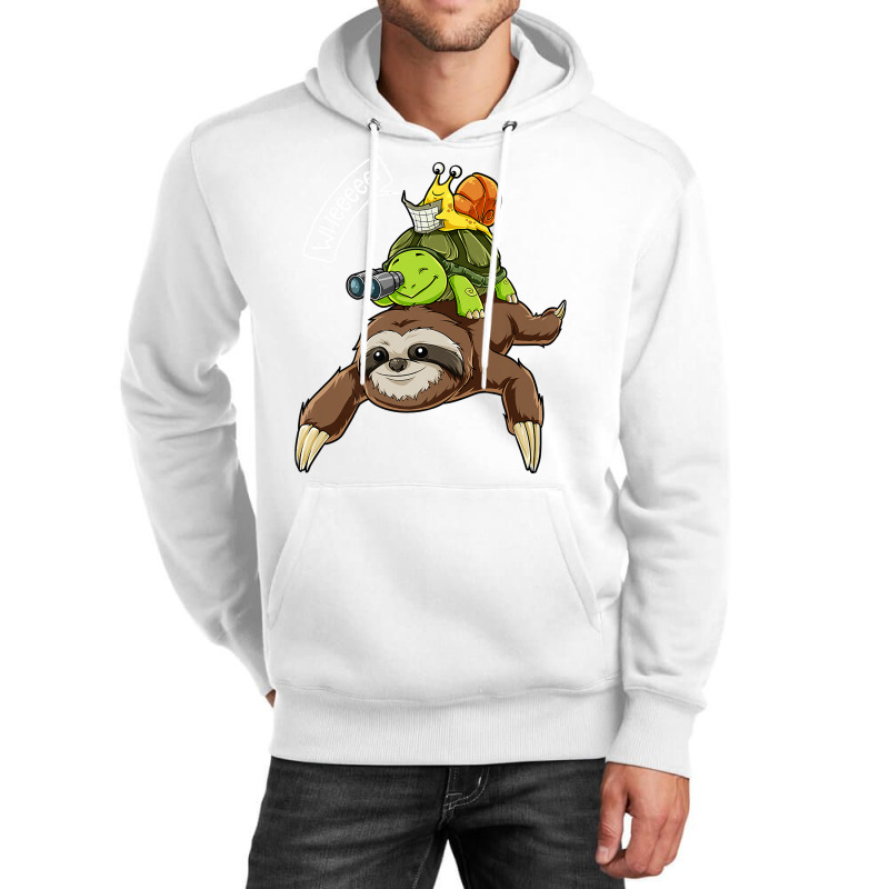 Sloth Turtle Snail T Shirt Piggyback Running Riding Team Tee Unisex Hoodie by KretschmerBridge | Artistshot