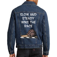 Snail Slow And Steady Wins The Race Funny Humorous T Shirt Men Denim Jacket | Artistshot