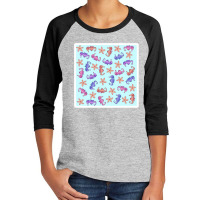 Watercolor Retro Strawberry Hard Candy Pattern 22165754 Youth 3/4 Sleeve | Artistshot