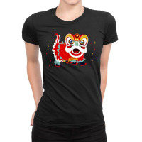 Happy Chinese New Year 2022 Lion Dragon Dance Lunar Festival T Shirt Ladies Fitted T-shirt | Artistshot