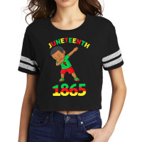 Juneteenth T  Shirt Dabbing Black King Juneteenth 1865 Brown Skin Boys Scorecard Crop Tee | Artistshot