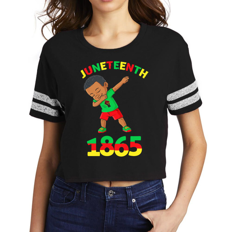 Juneteenth T  Shirt Dabbing Black King Juneteenth 1865 Brown Skin Boys Scorecard Crop Tee by sdaniel345 | Artistshot