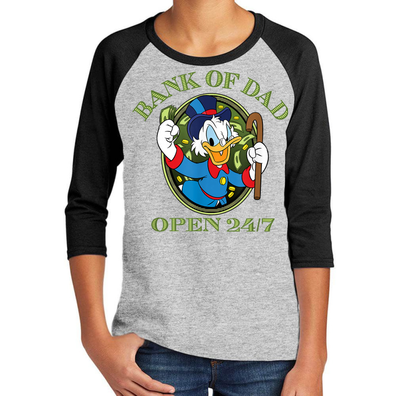 Ducktales Scrooge Mcduck   Bank Of Dad T Shirt Youth 3/4 Sleeve by jermonmccline | Artistshot