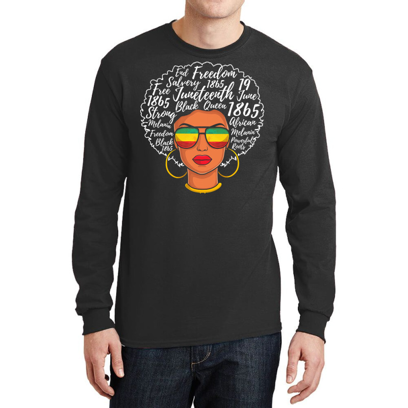 Juneteenth T  Shirt Juneteenth Freedom Day Afro Word Art Black Pride T Long Sleeve Shirts | Artistshot