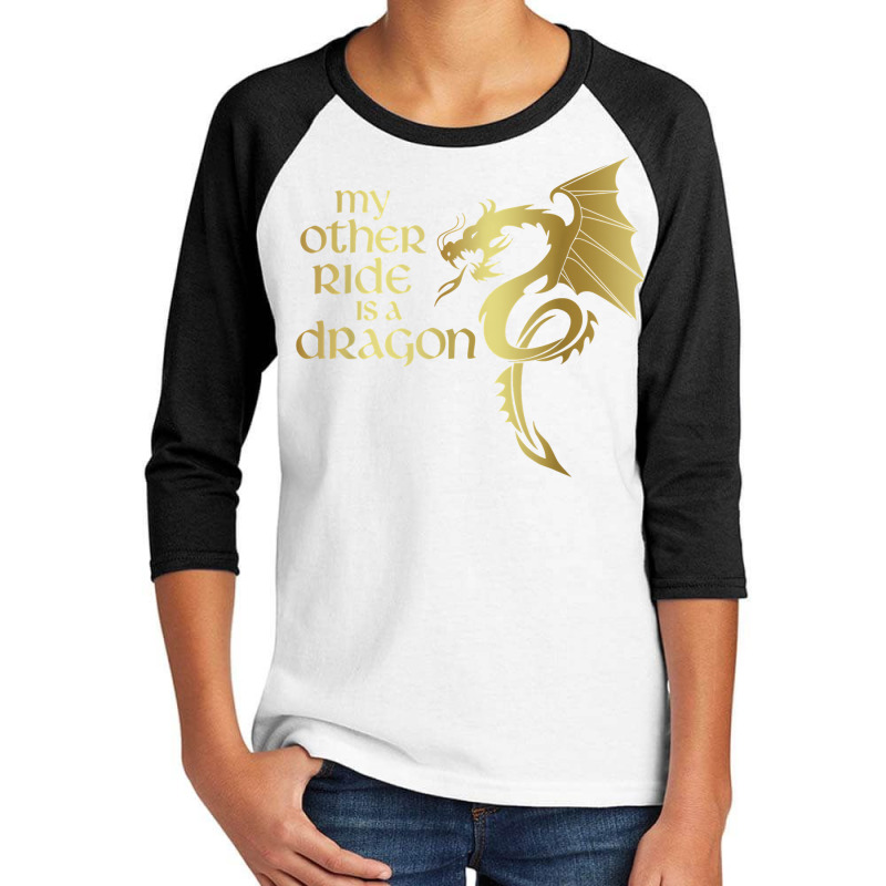 My Other Ride Is A Dragon Medieval Renaissance Fair Knight T Shirt Youth 3/4 Sleeve by saldeenshakir | Artistshot