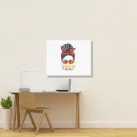 Hiphop Teacher Off Duty Messy Bun Last Day Of School Summer T Shirt Landscape Canvas Print | Artistshot