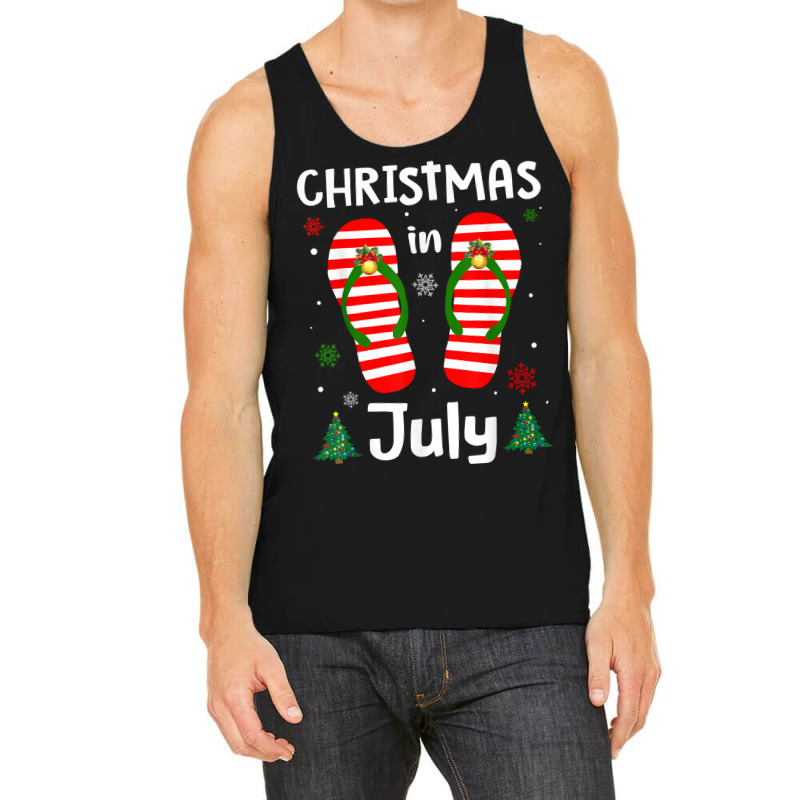 Christmas In July Flip Flops Funny Beach Summer Gifts Girls T Shirt Tank Top | Artistshot