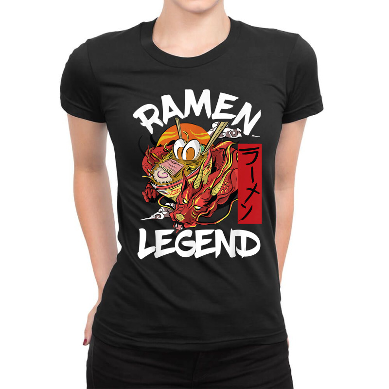 Ramen Legend Japanese Noodle Chinese Dragon Anime Manga Food T Shirt Ladies Fitted T-Shirt by saldeenshakir | Artistshot