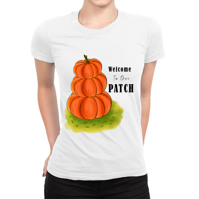 Pumpkin Patch Ladies Fitted T-Shirt by SubhadeepDigitalART | Artistshot