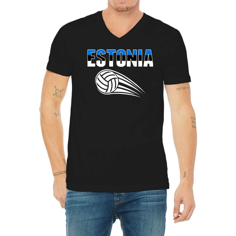 Estonia Volleyball Fans Jersey   Estonian Flag Sport Lovers T Shirt V-neck Tee | Artistshot