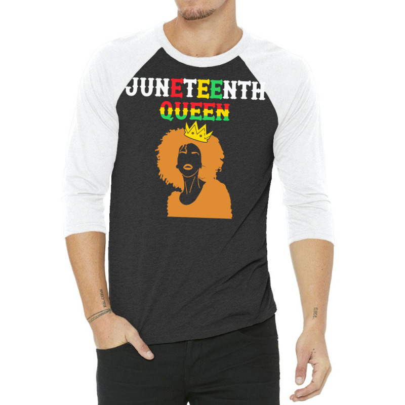 Juneteenth T  Shirt Juneteenth Queen Afro Melanin Black Girl T  Shirt 3/4 Sleeve Shirt | Artistshot