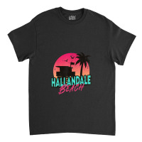 Vintage Hallandale Beach Florida Palm Trees Fl Distressed Classic T-shirt | Artistshot