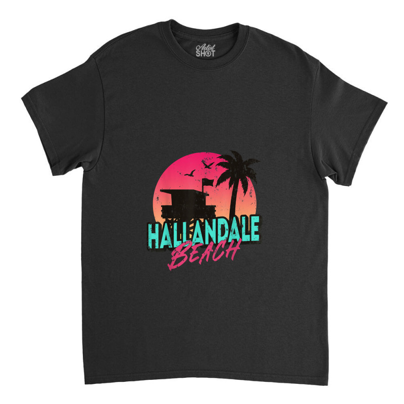 Vintage Hallandale Beach Florida Palm Trees Fl Distressed Classic T-shirt by zuzumanin | Artistshot