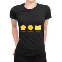 Pentagon Hexagon Oregon Ladies Fitted T-shirt | Artistshot