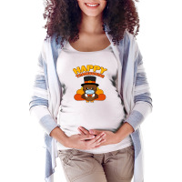 Cute Happy Thanksgiving Quarantine Turkey Mask Maternity Scoop Neck T-shirt | Artistshot