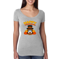 Cute Happy Thanksgiving Quarantine Turkey Mask Women's Triblend Scoop T-shirt | Artistshot