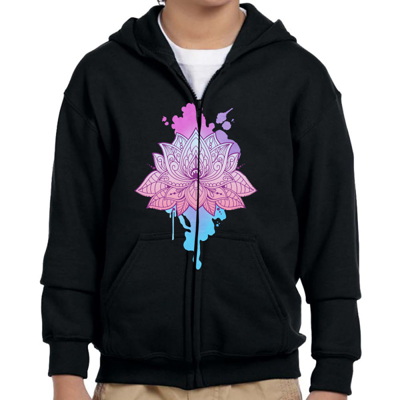 Mandala Lotus T  Shirt Asanas Mandala Lotus Mantra T  Shirt Youth Zipper Hoodie by alexandraturner348 | Artistshot