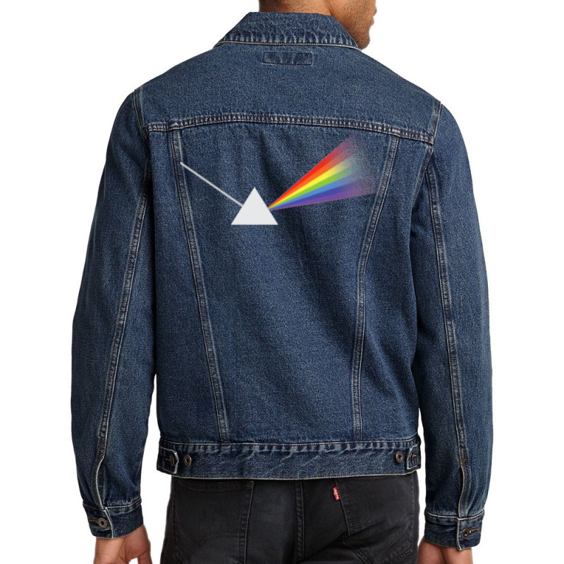 Triangle Shape With White Ray Of Light Rainbow Colors Design Premium T Men Denim Jacket by jermonmccline | Artistshot