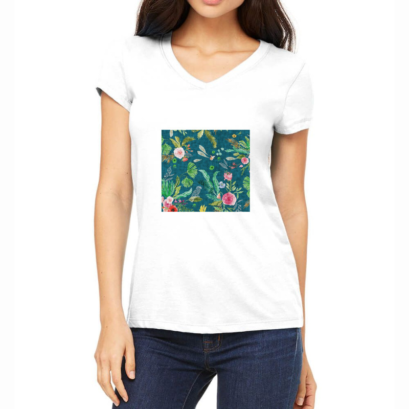 Paradisio Floral Women's V-Neck T-Shirt by panasadem | Artistshot