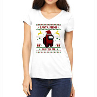 Christmas Santa Cool Funny Impostor Crewmate Women's V-neck T-shirt | Artistshot