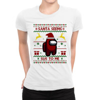 Christmas Santa Cool Funny Impostor Crewmate Ladies Fitted T-shirt | Artistshot