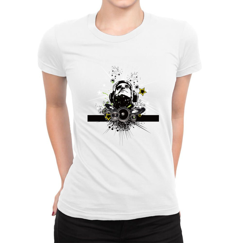 Dj Kid At Disco Ladies Fitted T-Shirt by ŞEN | Artistshot