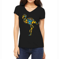 Flamingo Bird Tropical Hanukkah Flamingo Shape Menorah Collection Jewi Women's V-neck T-shirt | Artistshot