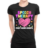 Speech Therapy T  Shirt S L P Language Pathologist & Speech Therapy Ev Ladies Fitted T-shirt | Artistshot