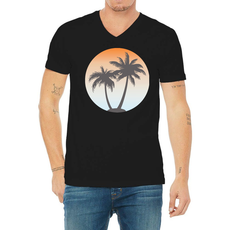 Holiday T  Shirt Coconut Tree On Beach T  Shirtby Arashbeathew V-neck Tee | Artistshot