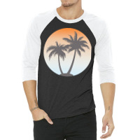 Holiday T  Shirt Coconut Tree On Beach T  Shirtby Arashbeathew 3/4 Sleeve Shirt | Artistshot