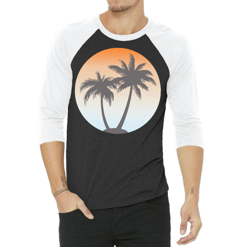 Holiday T  Shirt Coconut Tree On Beach T  Shirtby Arashbeathew 3/4 Sleeve Shirt | Artistshot