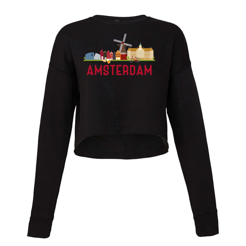 Amsterdam Skyline Cropped Sweater | Artistshot